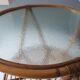 Vintage bamboo and frosted glass cocktail table