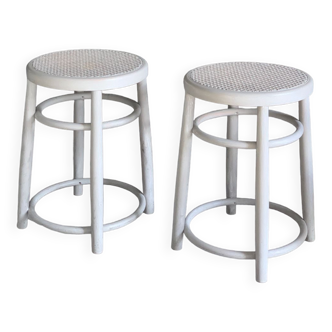 Old stools with cane seats
