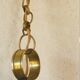1950s pendant light, chain and brass ceiling light