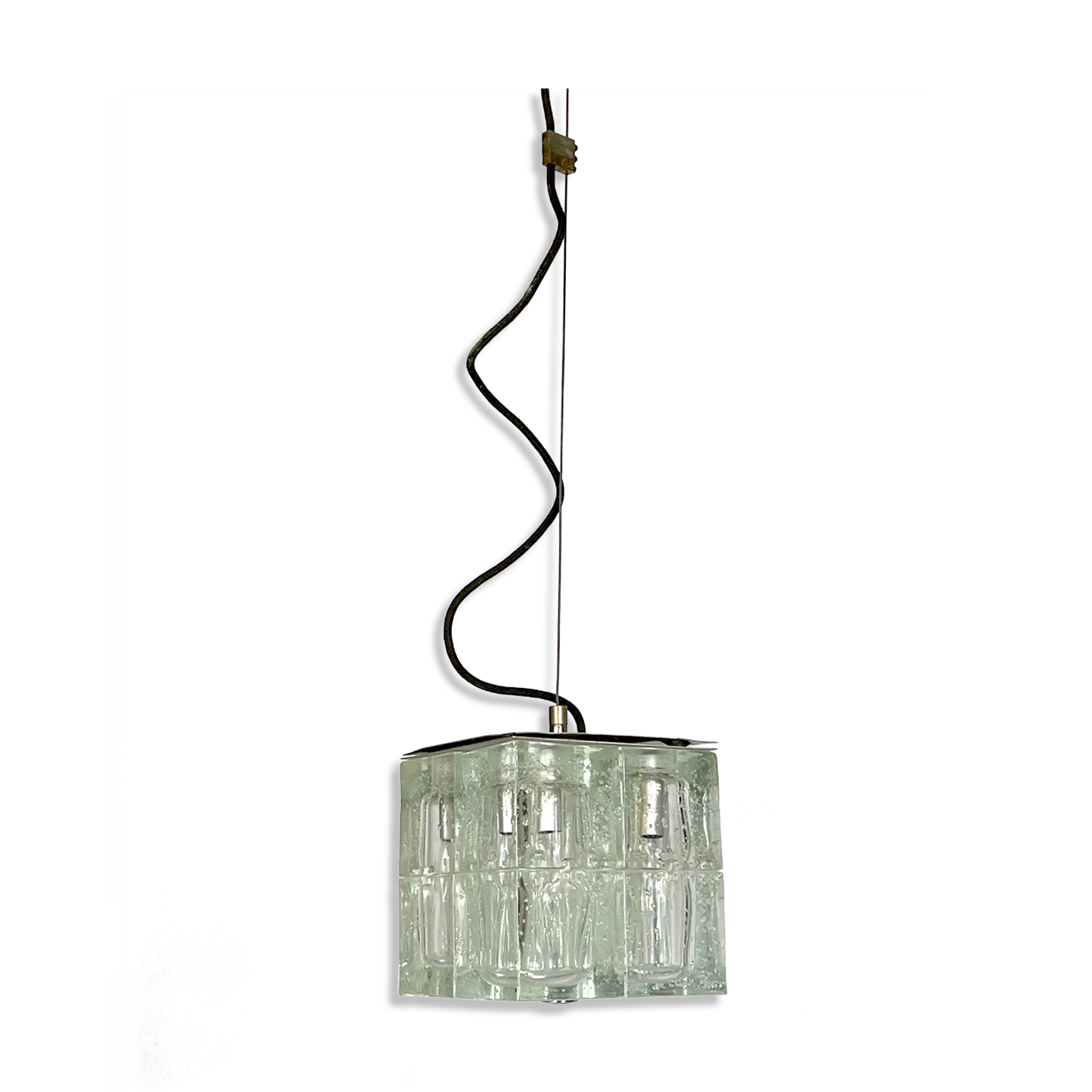 Poliarte, clear Murano glass pendant from 70s