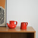 Red ceramic mug, Italian design, 1960s, made in Italy