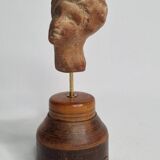 Female head in terracotta, Tanagra – Antique fragment – 4th–2nd century 14.5 cm
