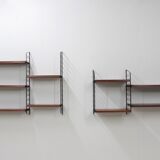 Modular teak string shelving system 1950s
