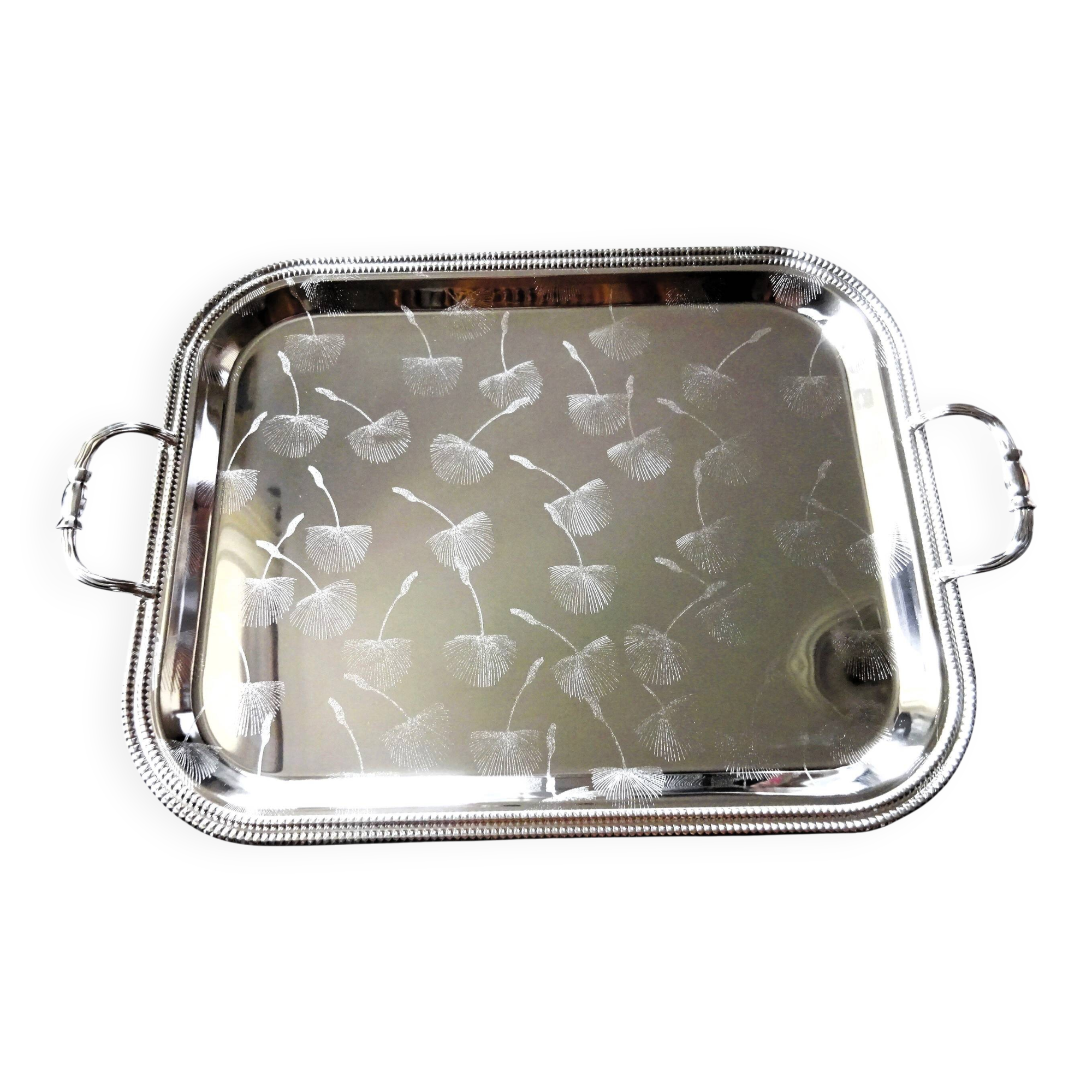 Rectangular polished iron electroplated tray