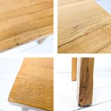 Ensemble de 3 tables gigognes vintage Mid-Century en chêne massif style bru