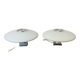Pair of wall lamps saucer space age in white opaline 1970