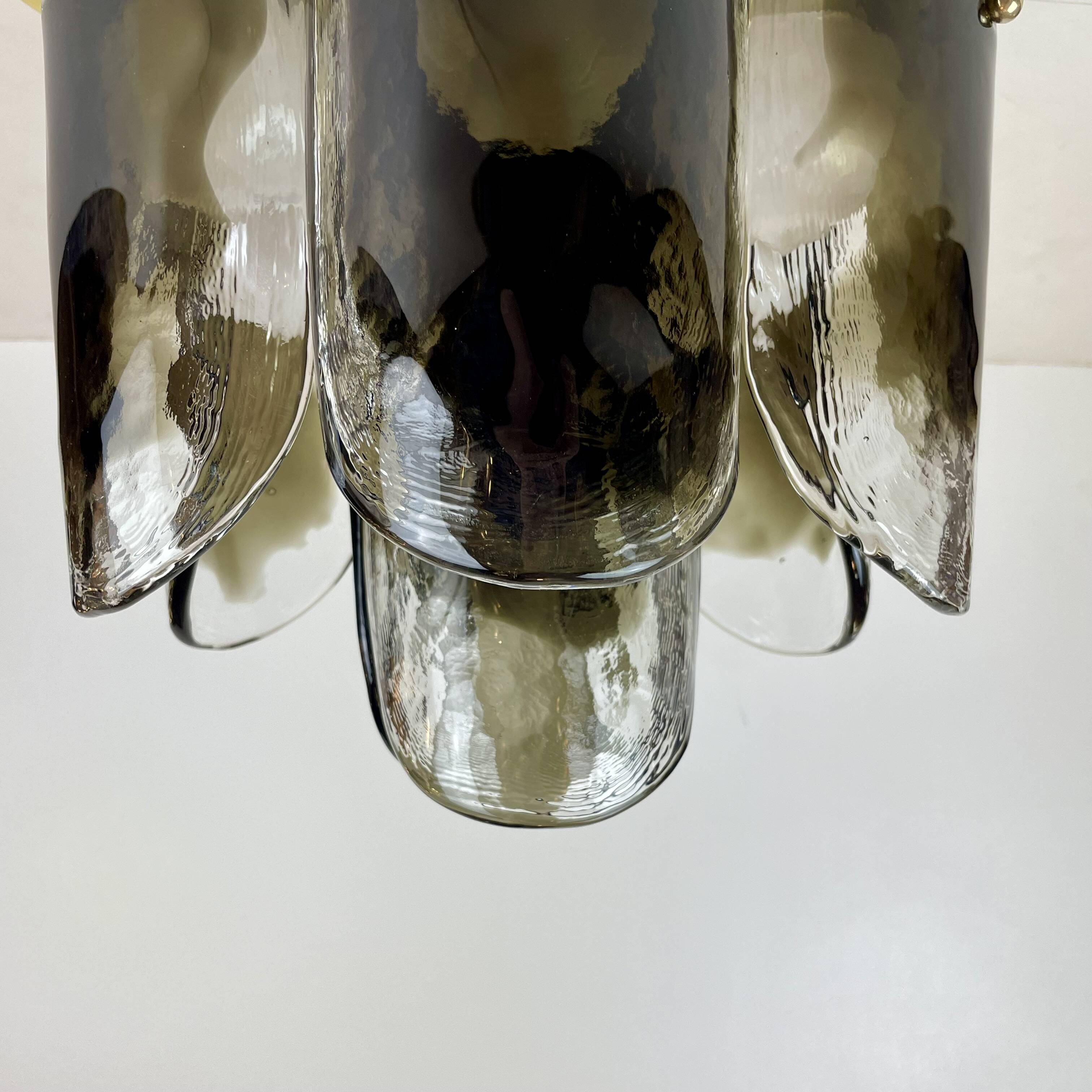 Murano & Brass Ceiling Lamp by J.T. Kalmar, Austria, 1960s