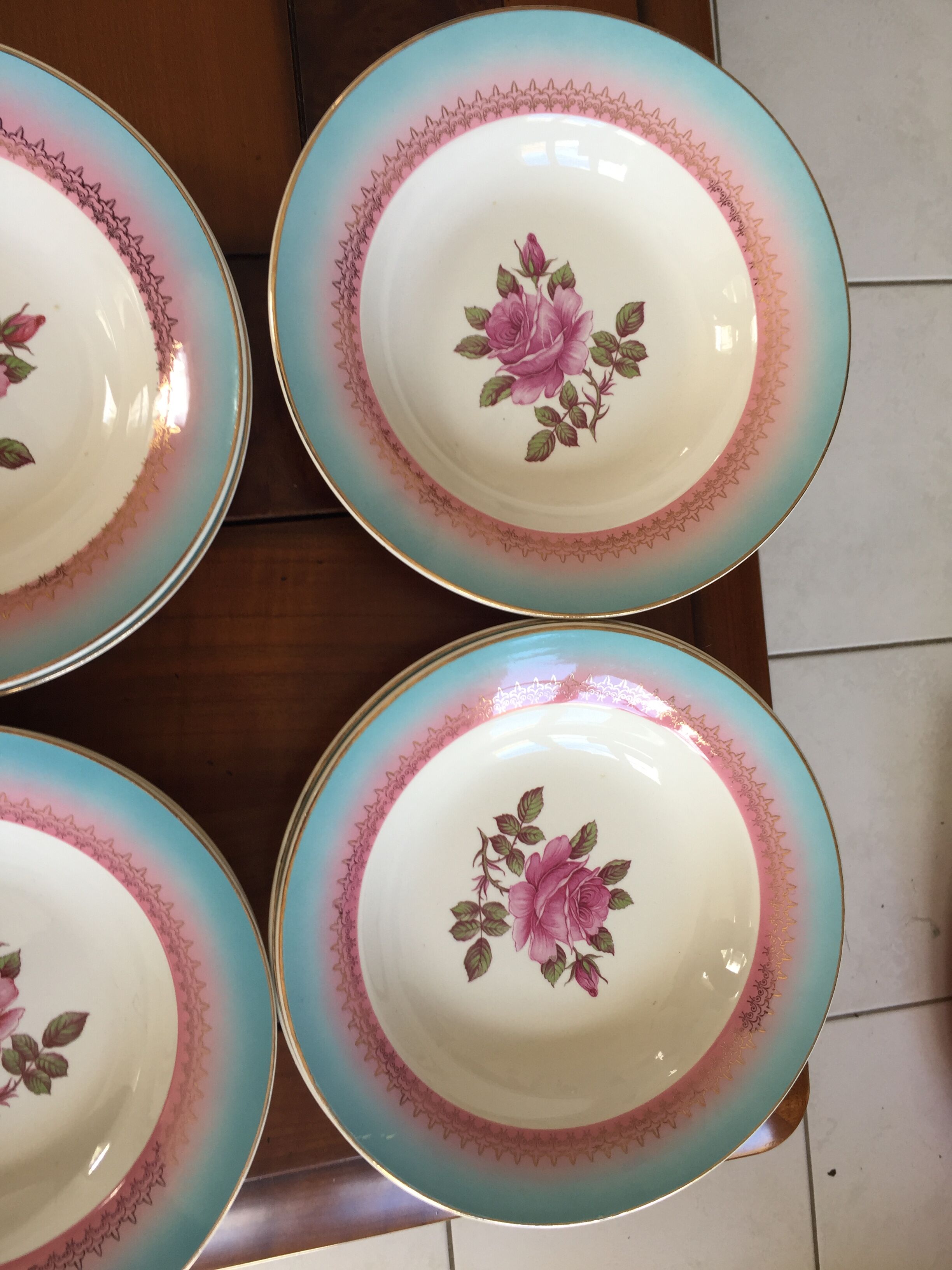 Lot hollow plates Digoin Sarreguemines model Pelleas