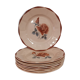 Set of 8 old flat plates Digoin Sarreguemines 9181 Pink pattern