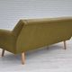 1970s, Danish 3-seater sofa, original very good condition, green furniture fabric, oak