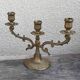 Three-light chandelier in brass metal