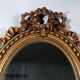 Oval mirror with antique Louis XVI style frame, original gilded stucco wood, 58x40 cm