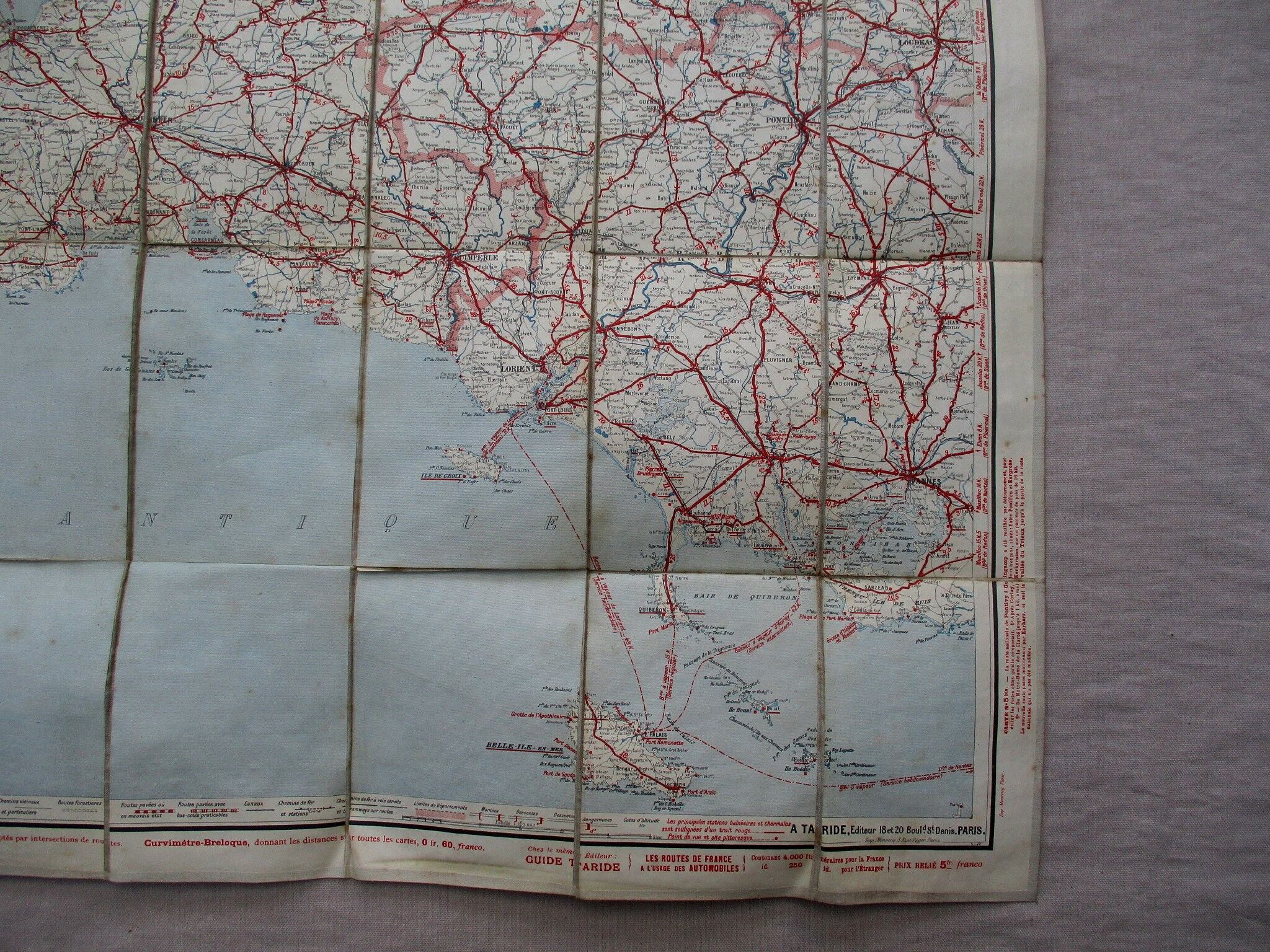 Map taride brittany west section on canvas