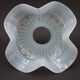 French vintage pale blue opaque glass replacement shade with frilled edge.