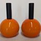 Pair of orange opaline ball pendants by Parscot, France circa 1970