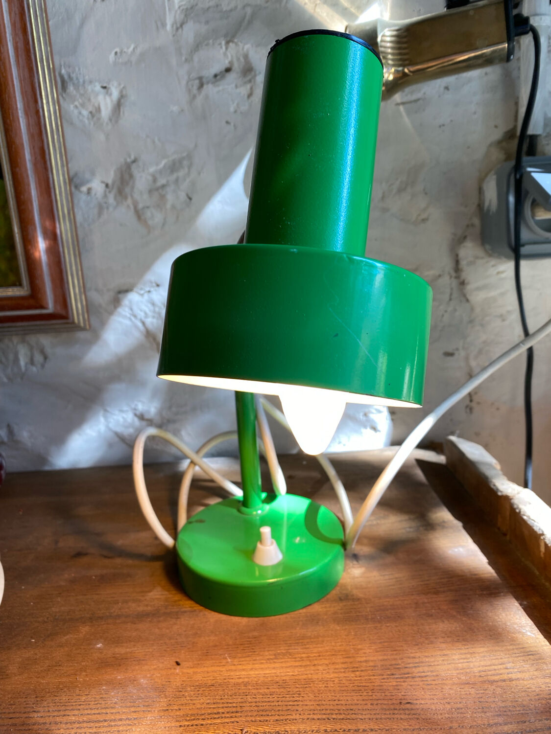 Lampe bureau verte 70's