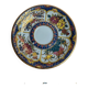 Set of 4 hand-painted saucers from Thailand – Polychrome floral decoration and gilding.