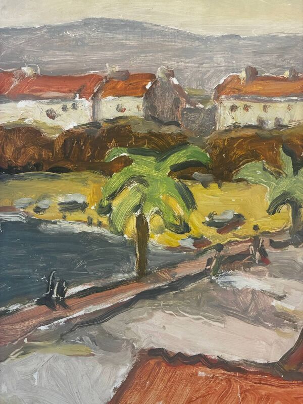 Tableau, vue de Saint Raphaël par Robert Fleurent, 1964