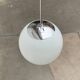 Mid-Century German Glass and Metal Ball Pendant