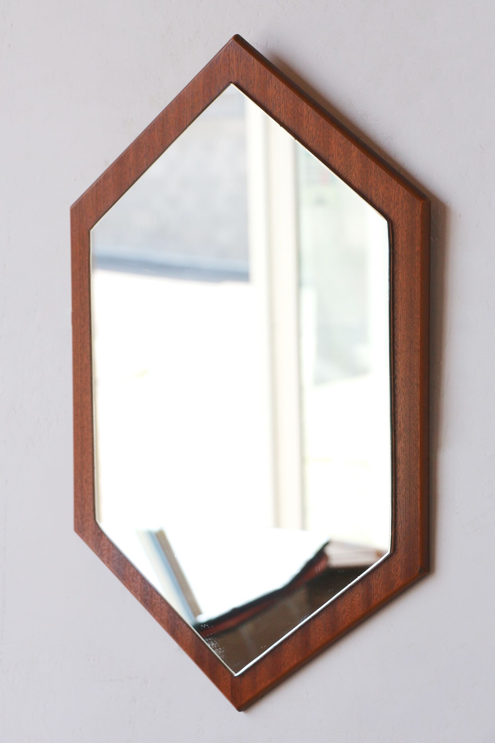 Teak diamond mirror - Scandinavian