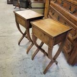 Small pair of light wood bedside bags