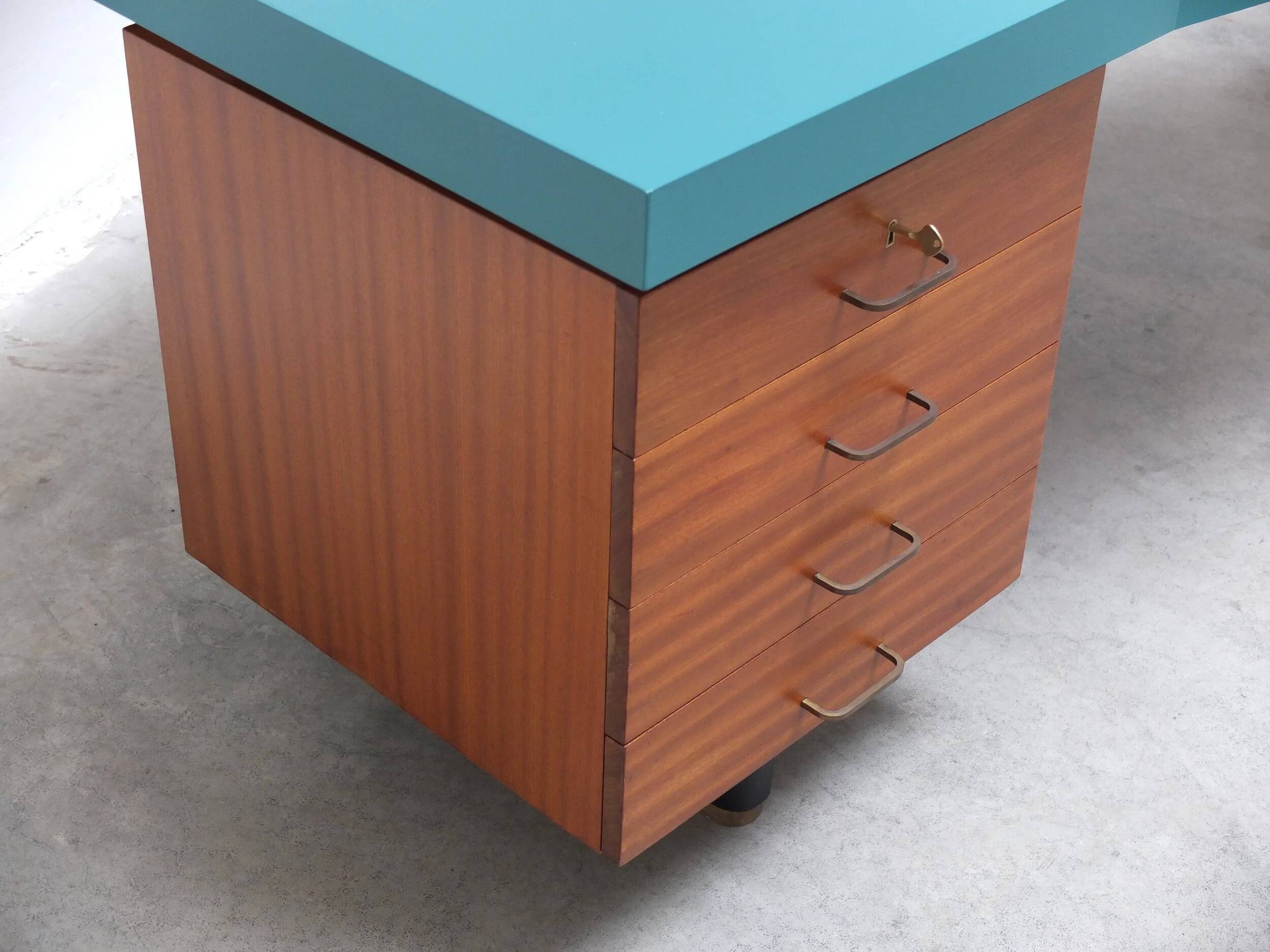 'Boomerang' ultra-rare desk by Jos De Mey for Van Den Berghe-Pauvers, 1960s.