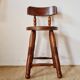 Antique chair - wood - oak - folk art - brutalist