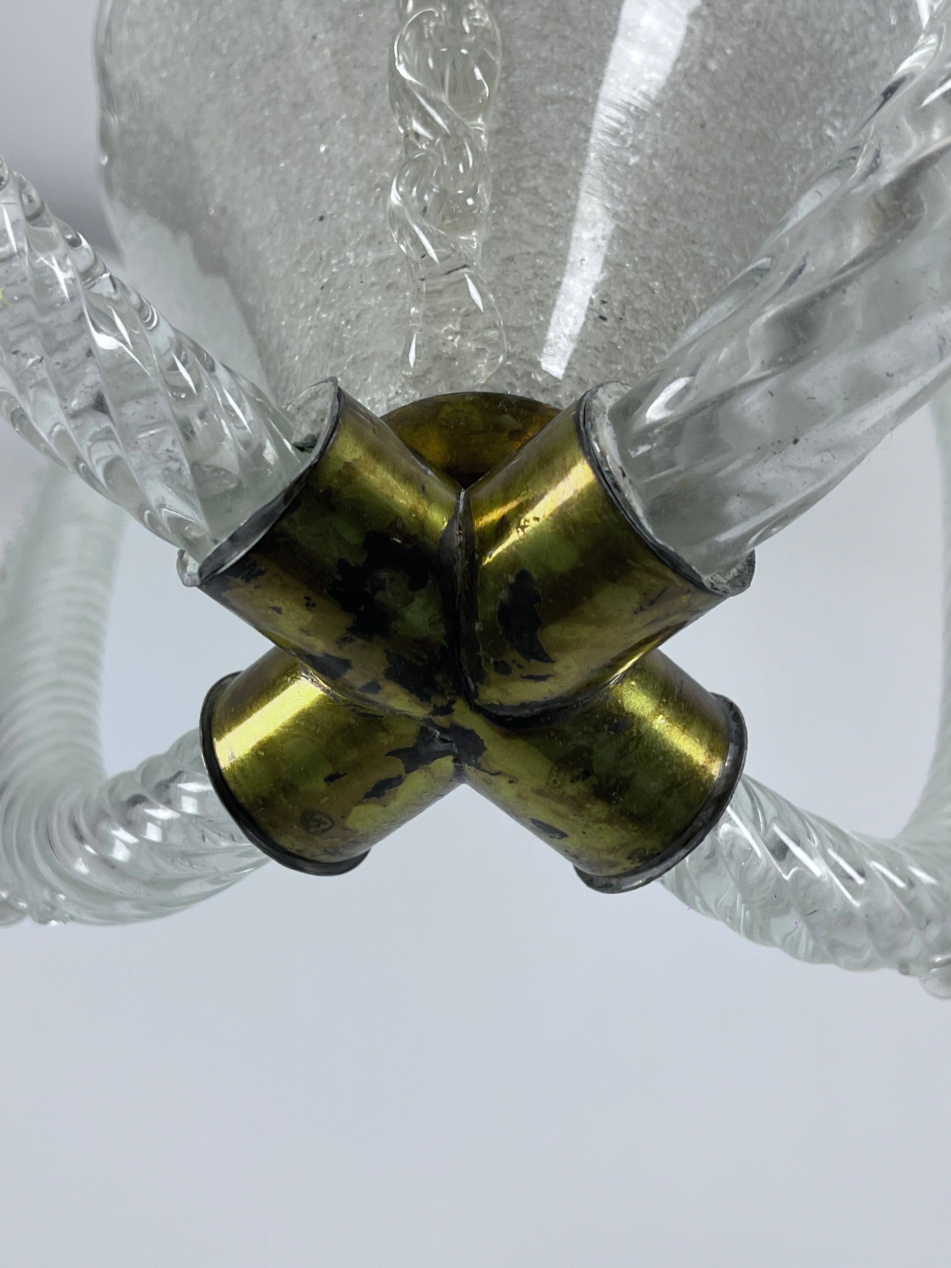 Ercole Barovier Murano glass pendant lamp Italy 1930s