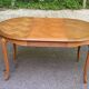 Round extendable dining table Louis XV in solid oak wood 100cm