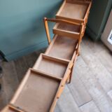 Sewing box worker wood feet compass vintage Scandinavian design