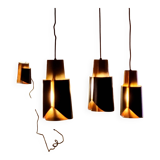 Vintage black brass 'østerport' pendant and wall lamp by Bent Karlby for Lyfa, Denmark 1960s