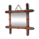 Wooden bamboo imitation mirror, antique mirror, hanging mirror.