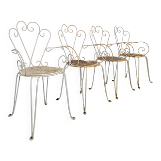 Set of 4 wrought iron chairs
