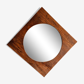 Mirror teak wood - 70x70cm