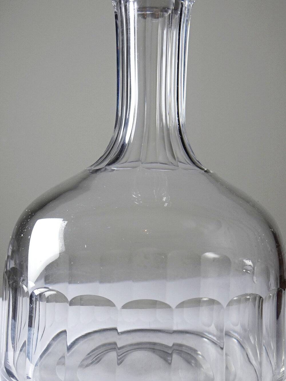 Antique wine decanter, faceted cut crystal