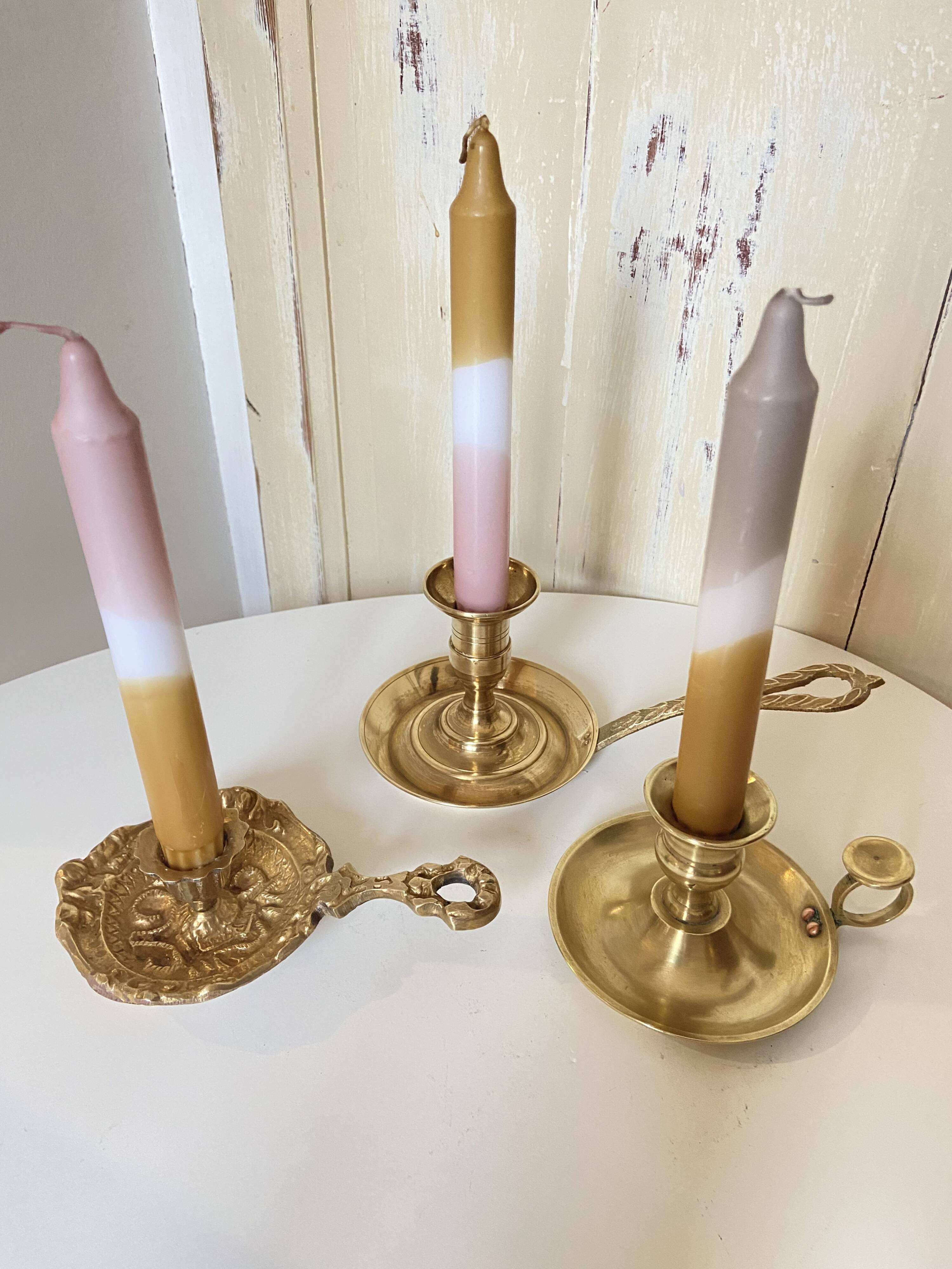 Antique Brass Candle Holder "Cell Rat" - Rustic Elegance