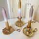 Antique Brass Candle Holder "Cell Rat" - Rustic Elegance