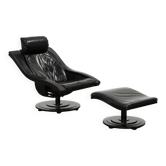 Fauteuil pivotant et repose-pieds par Takashi Okamura pour Nelo Möbel Suède