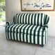 Small green striped sofa