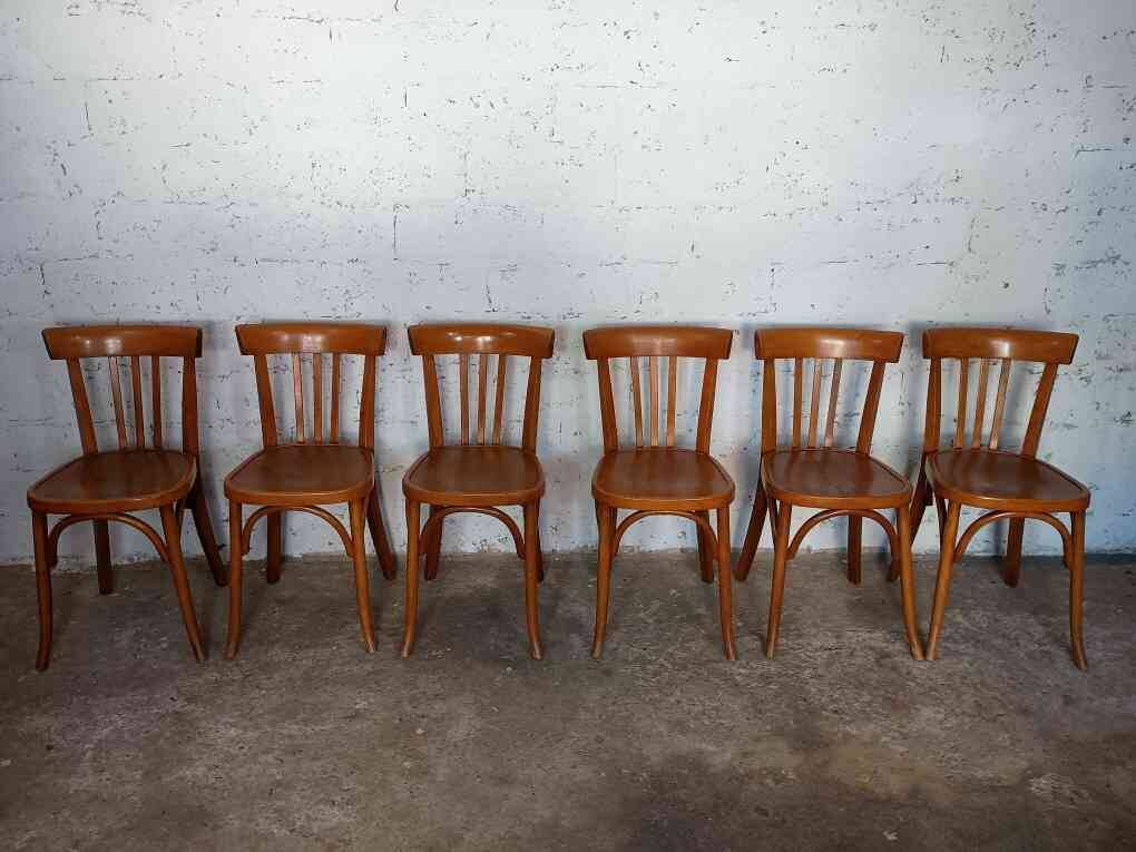 6 antique Fischel bistro chairs