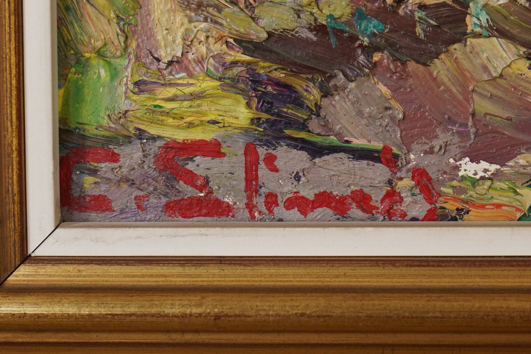 Paysage postimpressionniste - Huile sur toile