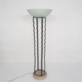 Italian floor light in iron, stone and glass