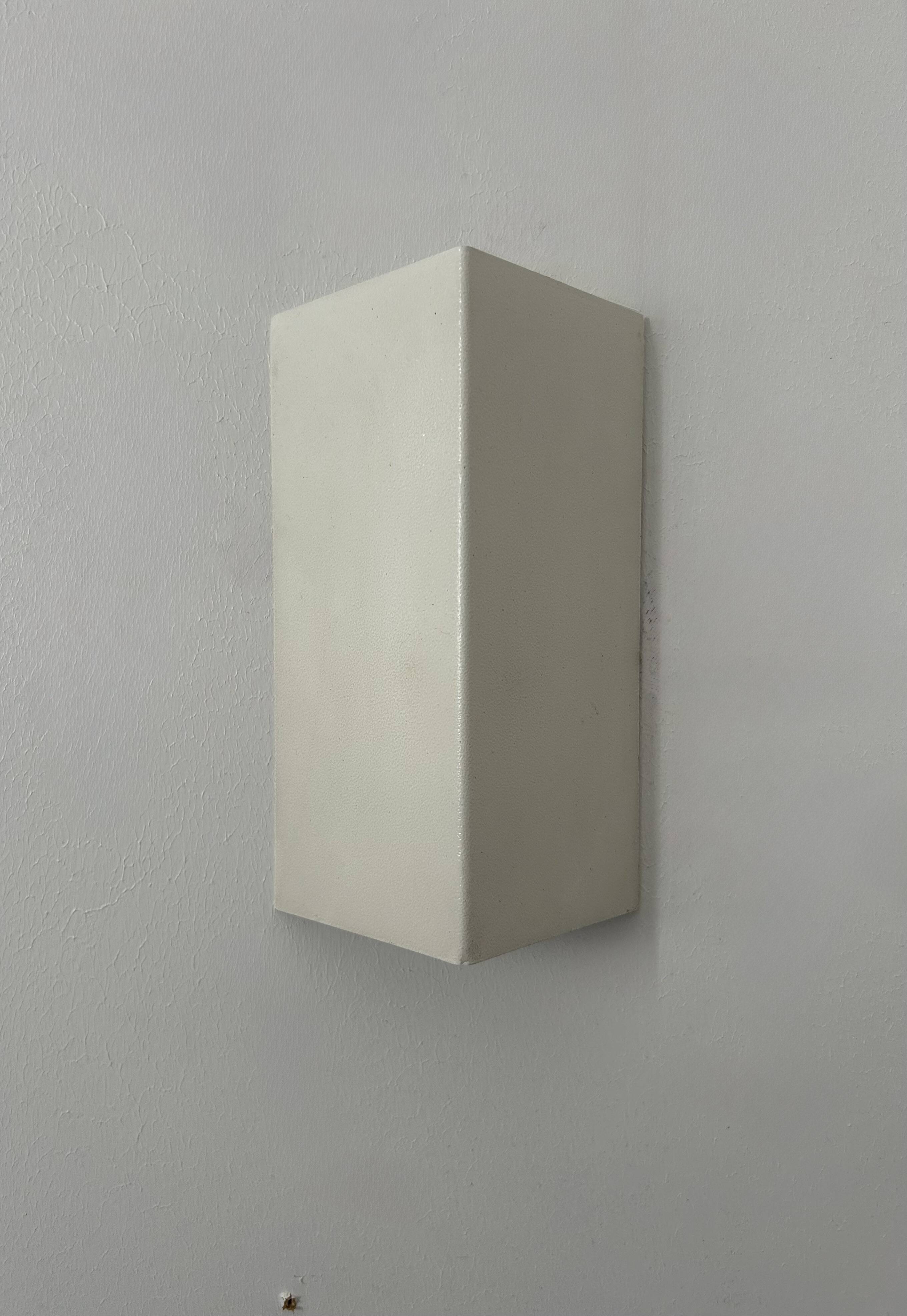 Pair of vintage wall lights, matte white metal, France 1970.