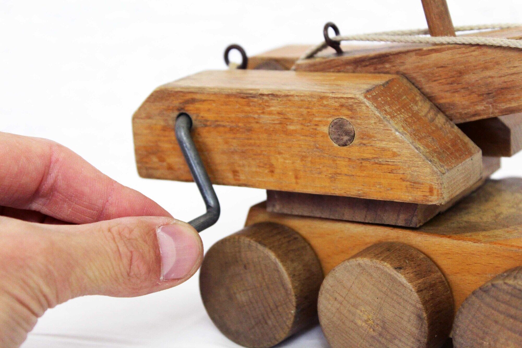 Jouet en bois label "Spielgut" tractopelle pelleteuse