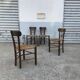 Set of 4 brutalist chairs wood and rope, popular art