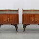 Mid-century Italian bedside tables with glass tops, 1950s