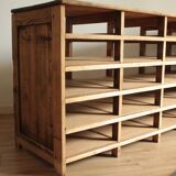 Meuble de métier à casiers vintage en bois