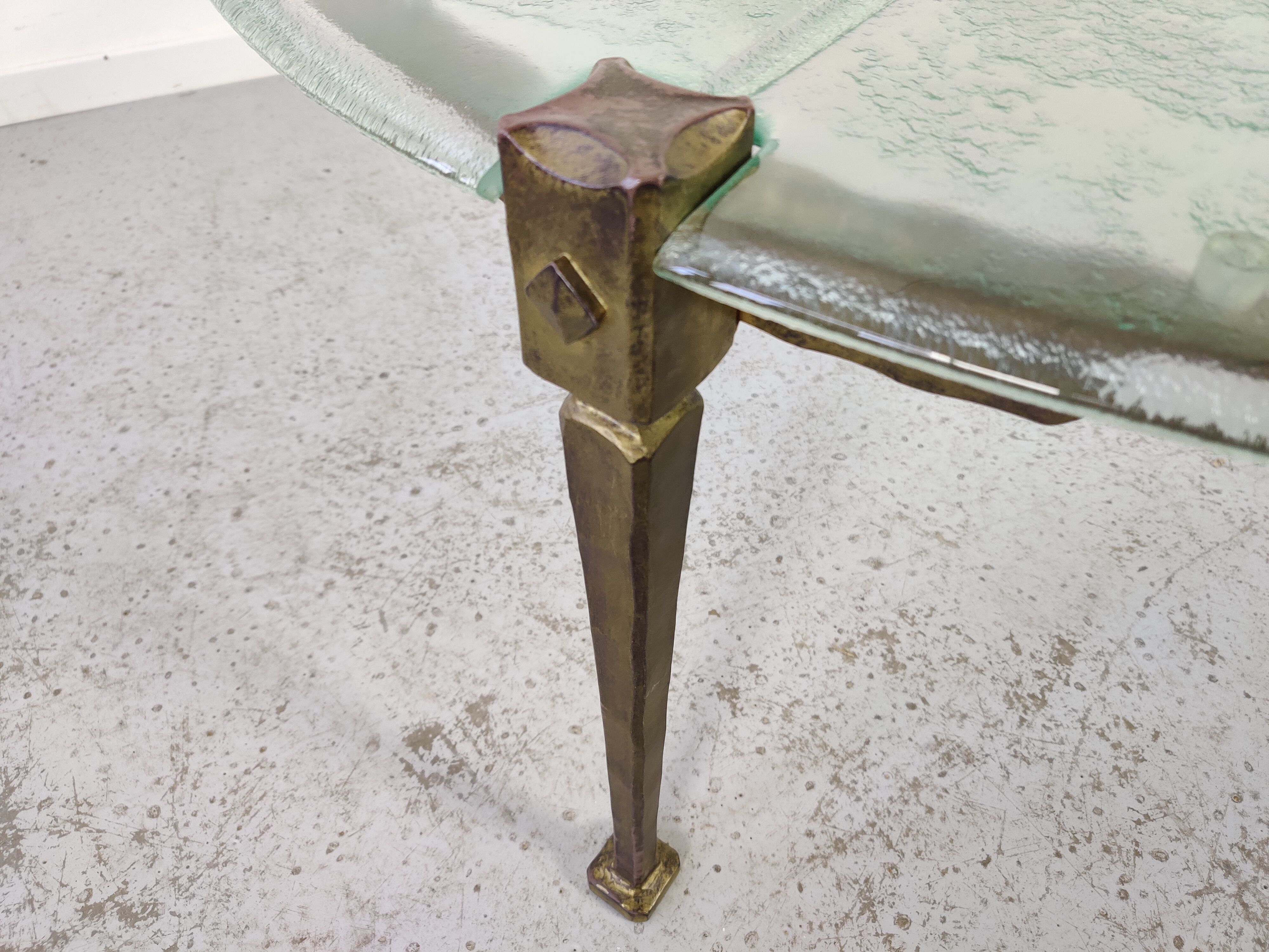 Brutalist vintage coffee table, 80s