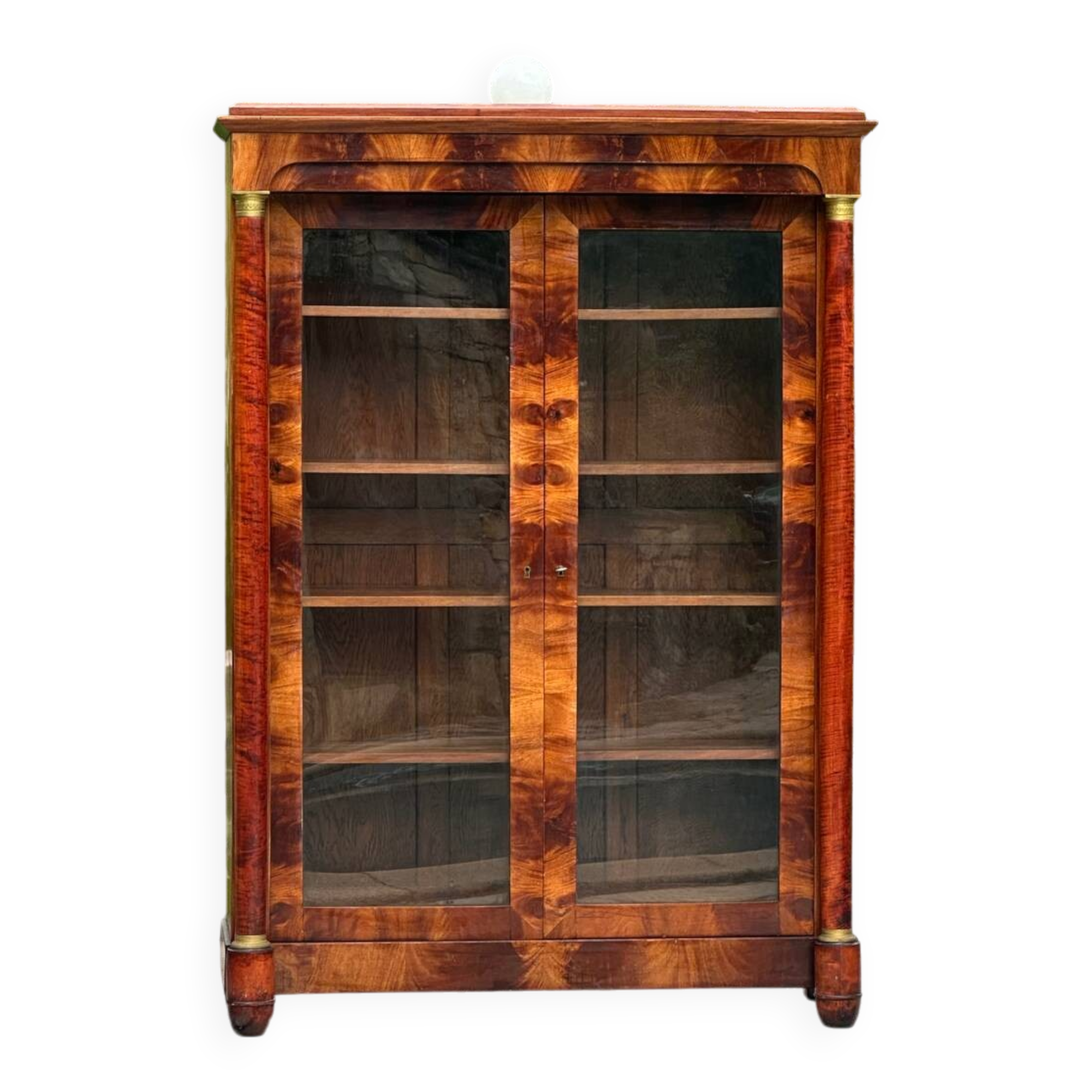 Empire Style Mahogany Display Cabinet/Bookcase, 19th Century