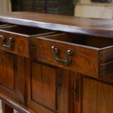 Brutalist sideboard in elm by Aranjou 1950s